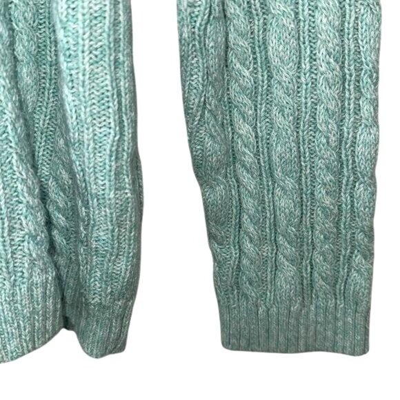 Croft & Barrow Womens Cable Knit V-Neck Sweater Mint Green Size L - Picture 4 of 7